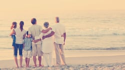 Beautiful family at the beach