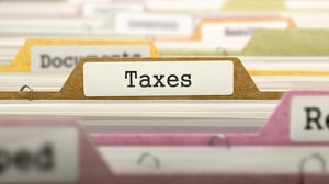 Taxes Concept on File Label in Multicolor Card Index. Closeup View. Selective Focus.-1