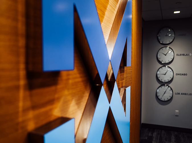 Meaden and Moore logo on office wall